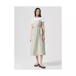 매장정품 에잇세컨즈 8SECONDS 코튼 나일론 슬리브리스 롱 원피스 라이트그린 (324571LY5L) 324571LY5L 629