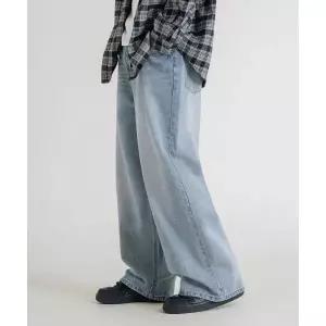매장정품LEMAIN SECOND 빈티지 캣워싱 와이드 데님 팬츠 [연청]LBLMPT02100430