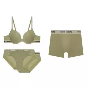 [매장정품] 코데즈컴바인 이너웨어 베이직 남녀커플 브라1+팬티2+드로즈1 세트 (CEWBRBPBPDR961KH11)