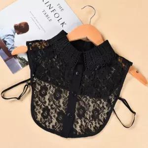 여성 자수펀칭 레이스 페이크 카라 넥케이프 레이어드 DXa8+5ykq