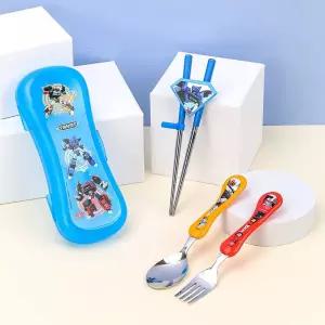케이스세트 캐릭터 익스슬림 유아 아동식기 스푼포크 스텐젓가락 또봇 [fDE6B04]