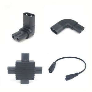 1Pc IEC 320 2핀 C7 암-C8 수 오른쪽 위로 각진 AC 전원 어댑터 연장 코드 변환기 케이블 30cm 3m 5m