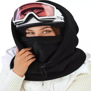 플리스 발라클라바 오버 헬멧 - 따뜻한 닌자 후드 스노보드 모자 넥 게이터 스키 마스크