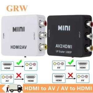 HDMI-AV RCA CVSB L/R 비디오 스케일러 어댑터  1080P 복합 컨버터  AV to HDMI  USB 케이블 박스 포함
