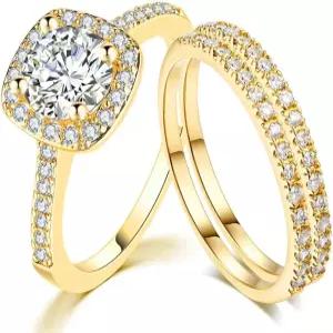 SDT 주얼리 쓰리인원 신부 결혼식 약혼 기념일 성명서 영원 반지 세트