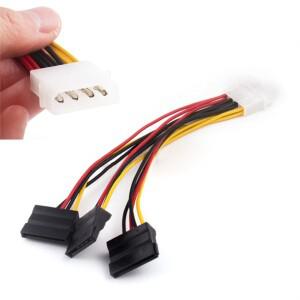 IDE Molex 4핀 - 1 2 3 x SATA 전원 케이블 직렬 Y 분배기 하드 드라이버 이중 연장 코드 어댑터 커넥터