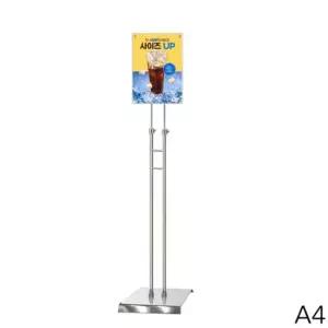 [문구/오피스] A4 자석부착식 포스터스탠드 2폴 크롬 사각 P2 A4Q 포스터 POP 스탠드 행사 전시회