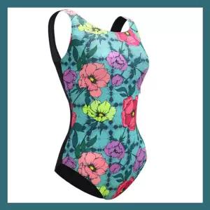강습 시니어 예쁜 수영복 브랜드 민트 컬러꽃 아쿠아로빅 u백 로우컷 엄마 수영복 베스트셀러