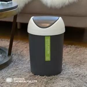 [생활] 스윙형 원형 쓰레기통 실용 그레이 디자인 휴지통