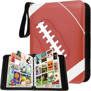 900 포켓 트레이딩 카드 바인더 축구 앨범 럭비 수집기 MTG용 PU 가죽 폴더 게임 스포츠 카드(축구)