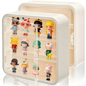 AVLA 피규어용 디스플레이 케이스 2팩 3단 피규어 방진 보관 벽걸이 투명 자석 액션 미니 쇼케이스 인형 스탠드 장난감용 상자 아크릴 문이 있는 수집품