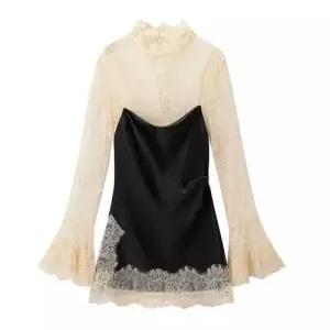 여자 원피스 검정 안감 레이스 나시 KS1