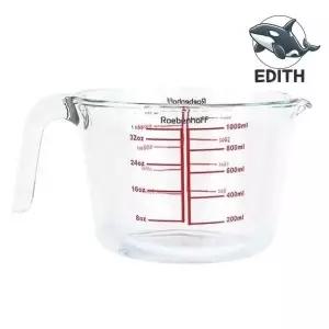 내열 유리 계량컵 1000mL 손잡이 눈금컵