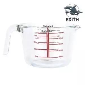 내열 유리 계량컵 1000mL 손잡이 눈금컵