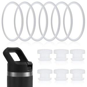 [미국배송] 6개의 브리더 플러그와 예티 램블러 주니어 12온스 컵 액세서리와 호환되는 물병 뚜껑 링 부품을 포함한 병 씰 및 플러그 세트