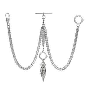 BOSHIYA 회중시계 더블 알버트 체인