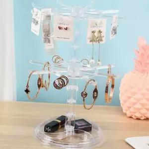 투명 귀 걸이 진열대 귀걸이정리함 2단진열대 후크거치대 귀걸이정리함 플라스틱거치대