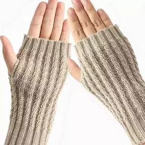 니트 폴런 베이지 로프 핸드워머 면토시 워머 손 손목 니트 팔토시 사무실 면토시 숏핸드