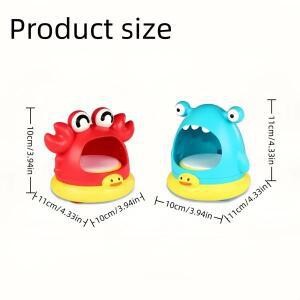 상어 & 게 버블 블로워 - 를  재미있는 목욕 장난감, 야외 물놀이 거품 제조기, 내구성 있는 플라스틱, 빨