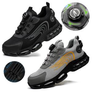 미끄럼 방지 작업 신발 회전 버튼 크기 36-46 경량 고무 공기 밑창 남성 여성  보호