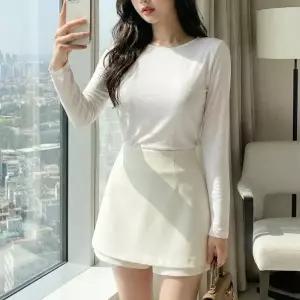 [다잇템] 여자 SS 들러리룩 데일리 투컬러 치마바지