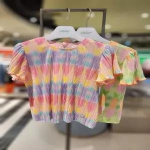 베네통키즈 레인보우보드레플리츠블라우스 QAWS03631 PKYG 아동 여아 반팔 티셔츠 바캉스 휴가 딜 ch