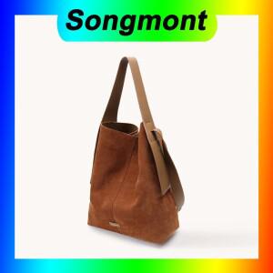 Songmont 사이즈 스웨이드 행잉 이어 토트 백 캐주얼 편한 통근자 싱글 숄더 크로스 바디