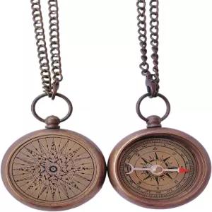 앤티크 황동 목걸이 항해 캠핑 포켓 나침반 사랑하는 사람을 위한 아름다운 스타 다이얼 하이킹용 생존