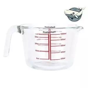 내열유리 계량컵 1000mL 용량 측정 손잡이