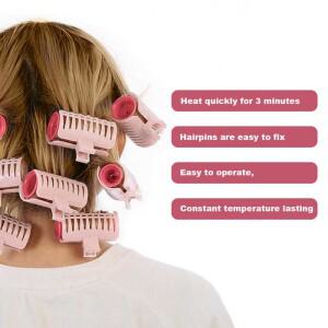 전기 헤어 파마 막대 컬러 롤러 15 핑크 클립 클램프 110-220V 스타일링 도구 30mm 개