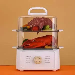 [라면포트/멀티찜기] 스텐304 멀티쿠커 2단 찜기 전기포트 타이머 ...