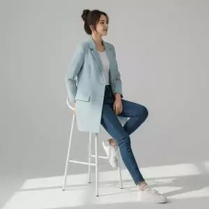 [다잇템] 여자 폴리스판 환절기 싱글버튼 롱자켓