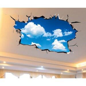 지붕 트릭아트 포인트스티커 스티커 입체 장식 3D 벽지 하늘 천장