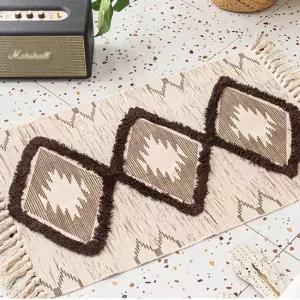 바닥러그 북유럽풍 코튼 러너 카페트 B-04 106X60cm 거실 침실 주방카페트