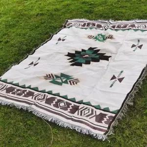 바닥러그 에스닉풍 감성 러그 98X98cm 캠핑 차박 텐트 담요 실외러그