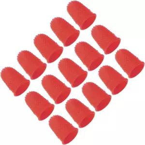 파티킬 고무 핑거 팁 15팩 실리콘 엄지 손가락 끝 보호대 코트는 사무실 카운팅 재봉을 위한 가드 패드