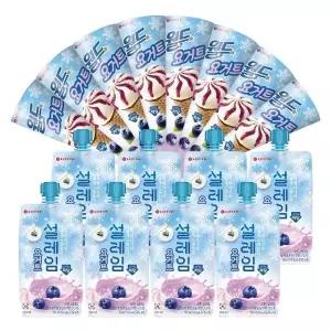 [롯데제과]요거트 저당 월드콘x8+설레임x8