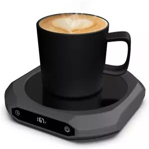 책상용 머그 워머 - 타이머가 장착된 36W 스마트 커피 컵 자동 차단 3가지 열 설정 사무실 근무 시간 동안