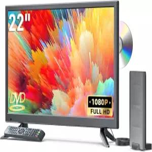 DVD 플레이어가 내장된 Erasiny 22인치 TV HDMI/USB/AV 입력이 있는 소형 평면 화면 풀 HD 1080P RV 주방