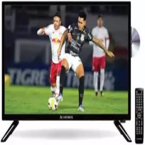 오디오박스 TV-24D LED HDTV 및 모니터 24인치 내장 DVD 플레이어 HDMI USB AC/DC RV 캠퍼 테일게이트