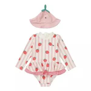[블루독베이비]46-370-621-01 PK)딸기 올인원 수영복_s