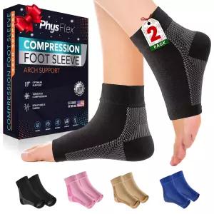 발바닥 근막염 아킬레스건염 완화를 위한 압박 양말 20-30mmHg (1켤레) - 발뒤꿈치 스퍼스 발 및 피로를