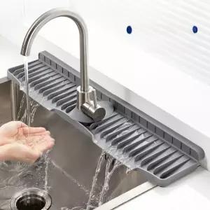 하수구 덮개 씽크대 높은경사 수전매트 0cm 배수구 마개 구멍 좌우 물막이