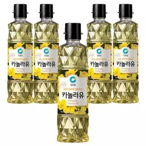 청정원 프리미엄 카놀라유500ml x 5개 식용유 튀김용 부침용 볶음요리 대용량 요리용오일