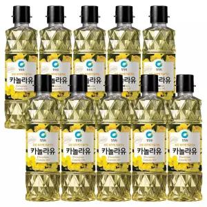 청정원 프리미엄 카놀라유500ml x10개 식용유 튀김용 부침용 볶음요리 대용량 요리용오일