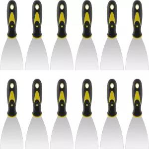 ZEONHAK 12개입 3인치 퍼티 나이프 헤비 듀티 스크레이퍼 석고보드 마감 석고 스크래핑 패칭 및 페인팅