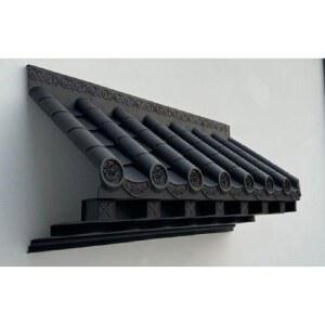 기왓장 지붕 기와 지붕장식 공사 메 플라스틱기와 블랙 전통 인조 25매 담벼락 한옥 슬레이트 카페