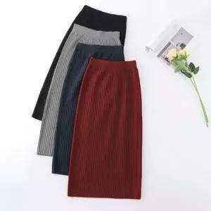 [하프클럽/셀러허브_여성트랜드패션]데일리 밴딩 봄 H라인 니트 롱 치마 스