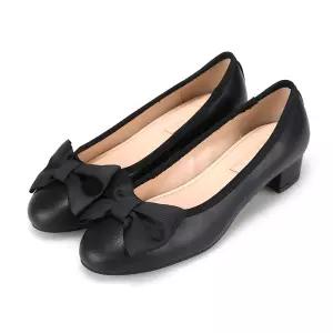 [아루아르][무료반품교환][단독특가]소가죽 빅 리본 데일리 발편한 여성구두 3cm_AS26KH004BK