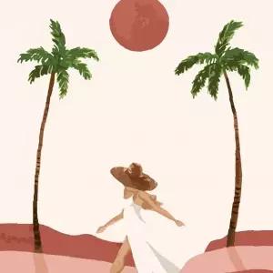 페인팅키트 40x50 인물화 그리기 취미미술 홈데코 인테리어소품 야자수 해변